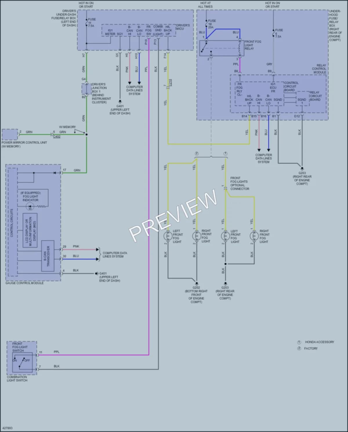 2015 Honda Odyssey Headlights wiring diagram preview