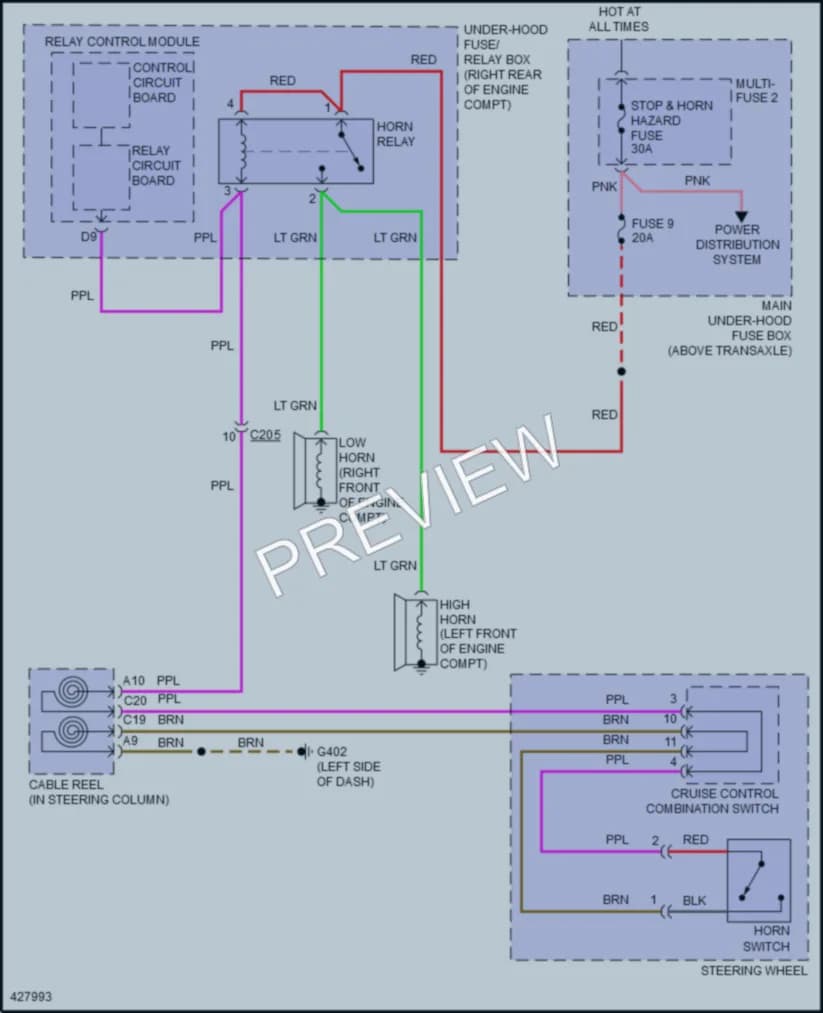 2015 Honda Odyssey Horn wiring diagram preview
