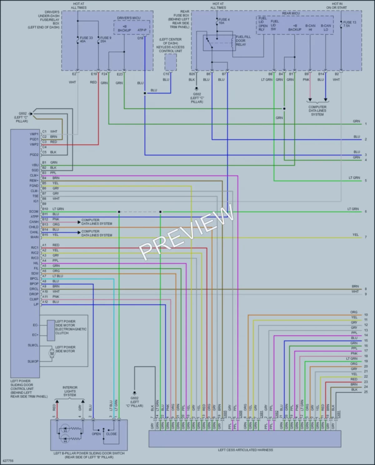 2015 Honda Odyssey Trunk Tailgate Fuel Door wiring diagram preview