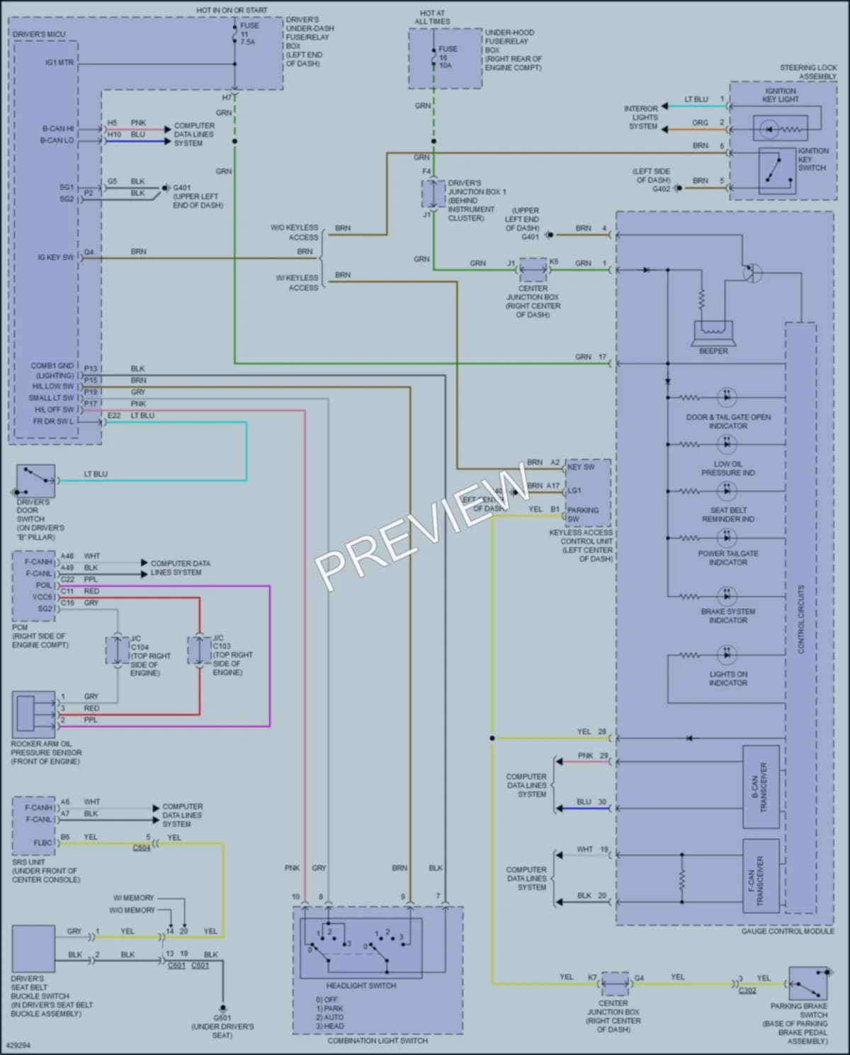 2015 Honda Odyssey Warning Systems wiring diagram preview