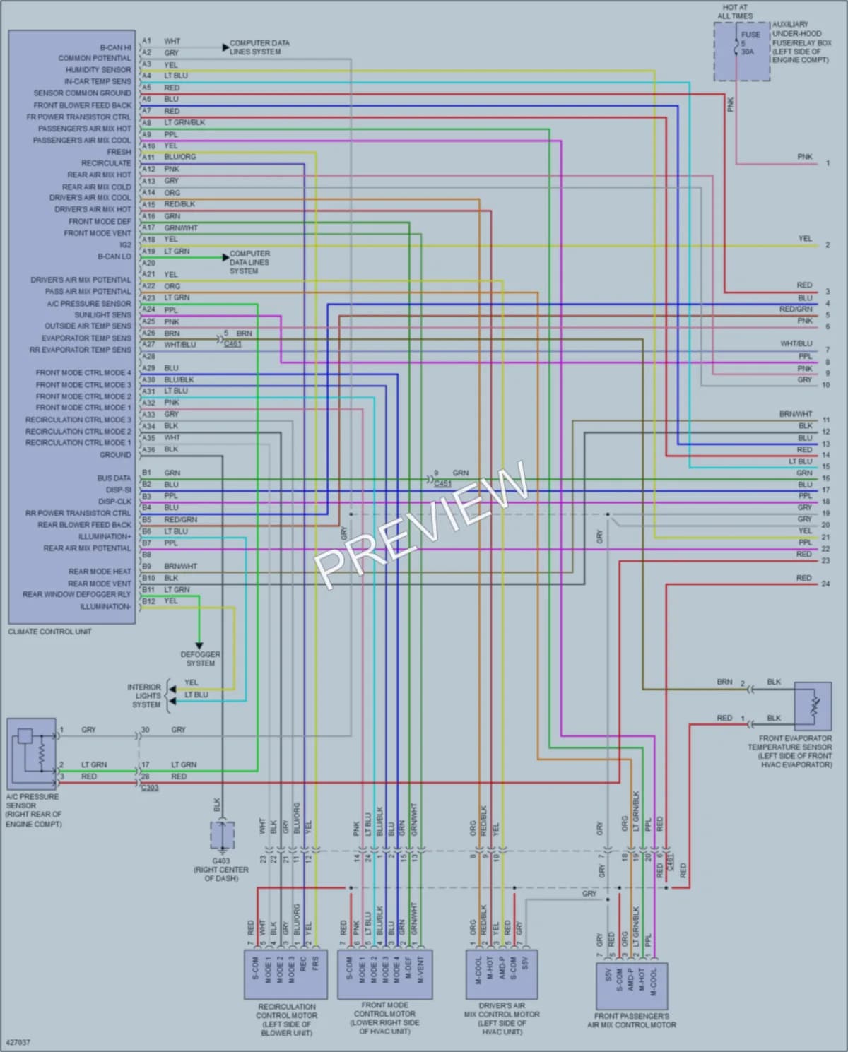 2015 Honda Pilot Air Conditioning wiring diagram preview