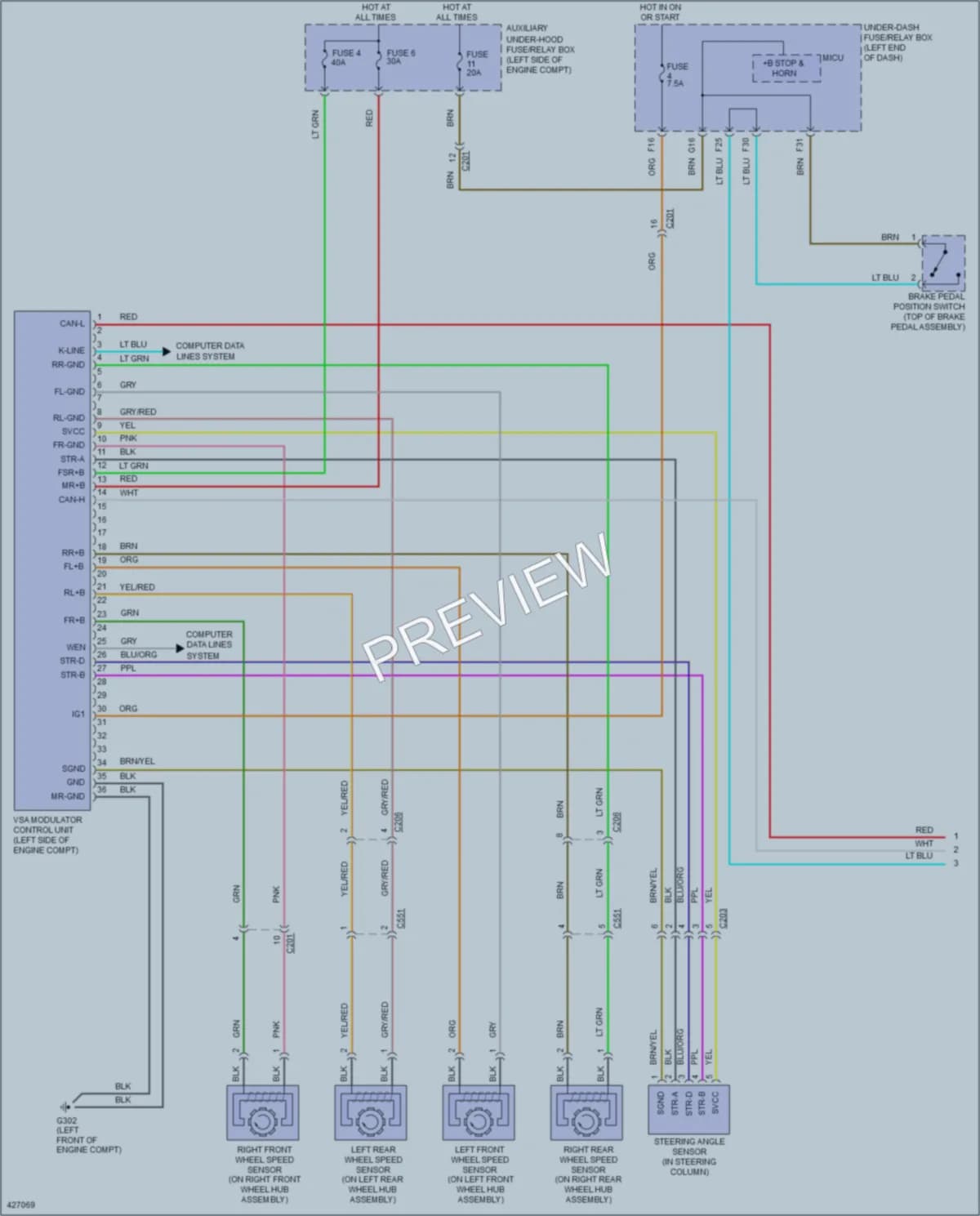 2015 Honda Pilot Anti Lock Brakes wiring diagram preview