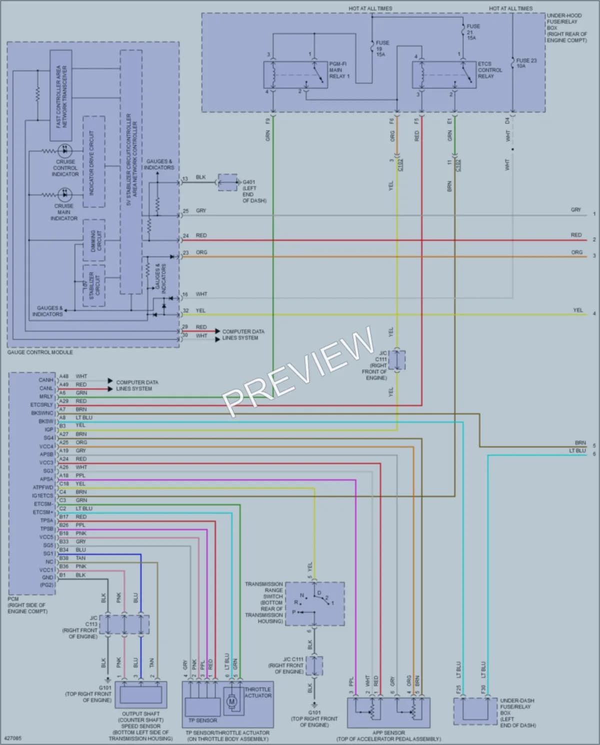 2015 Honda Pilot Cruise Control wiring diagram preview