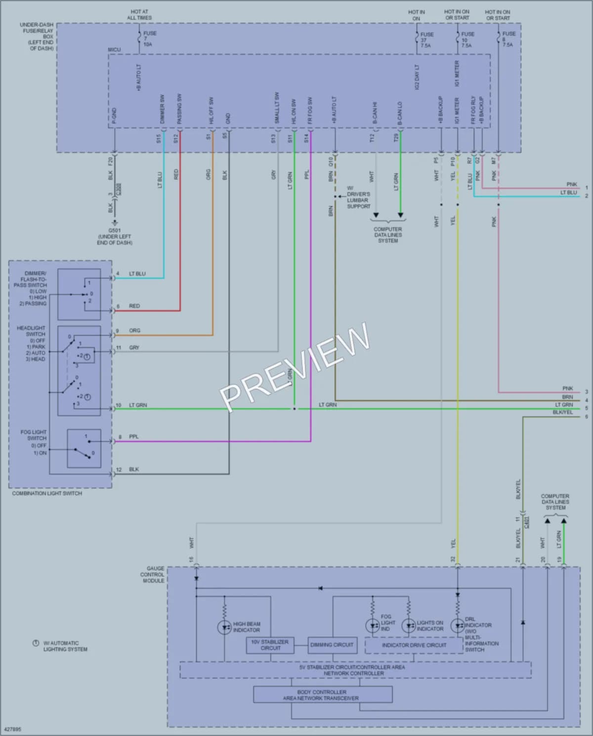 2015 Honda Pilot Headlights wiring diagram preview
