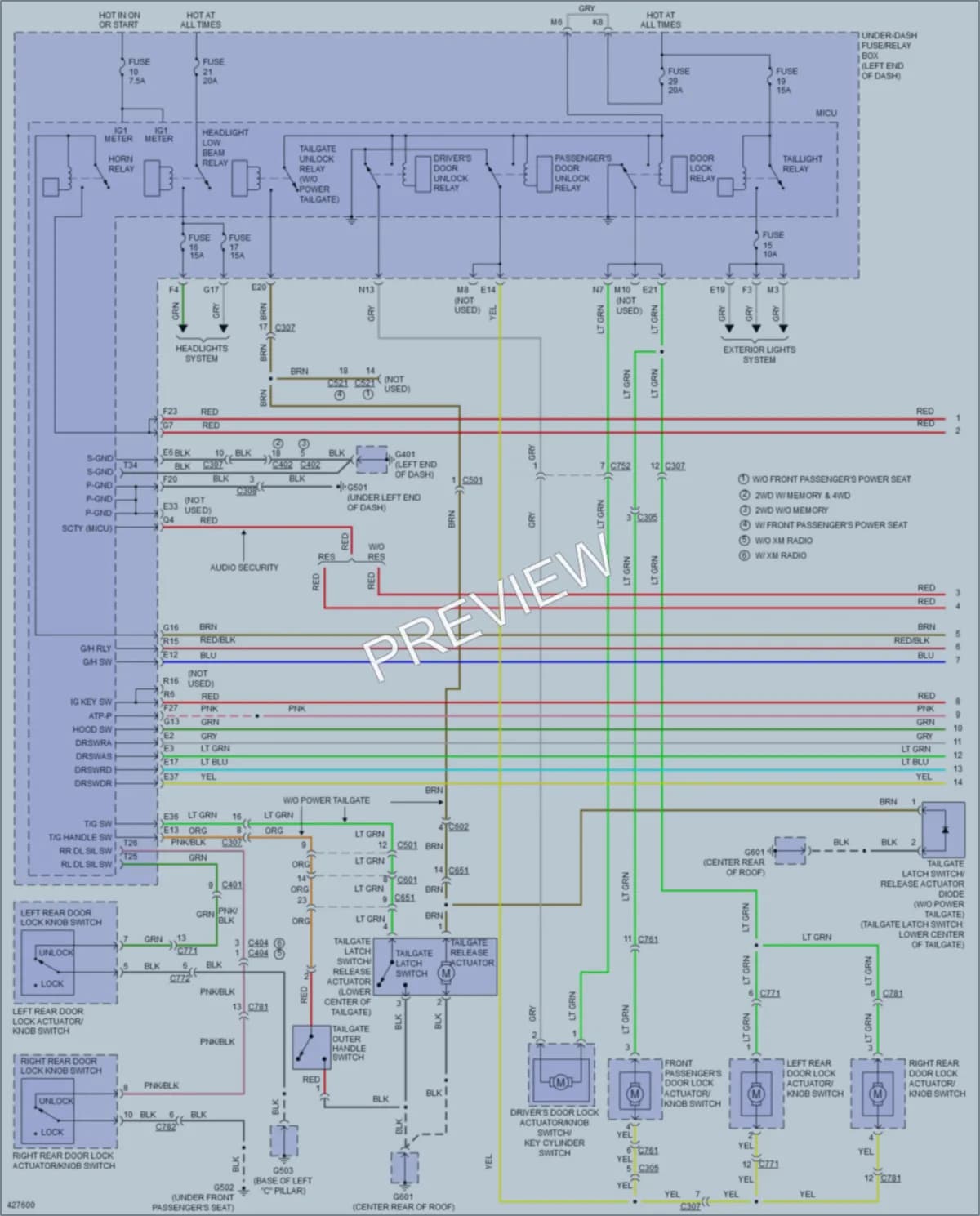 2015 Honda Pilot Power Door Locks wiring diagram preview