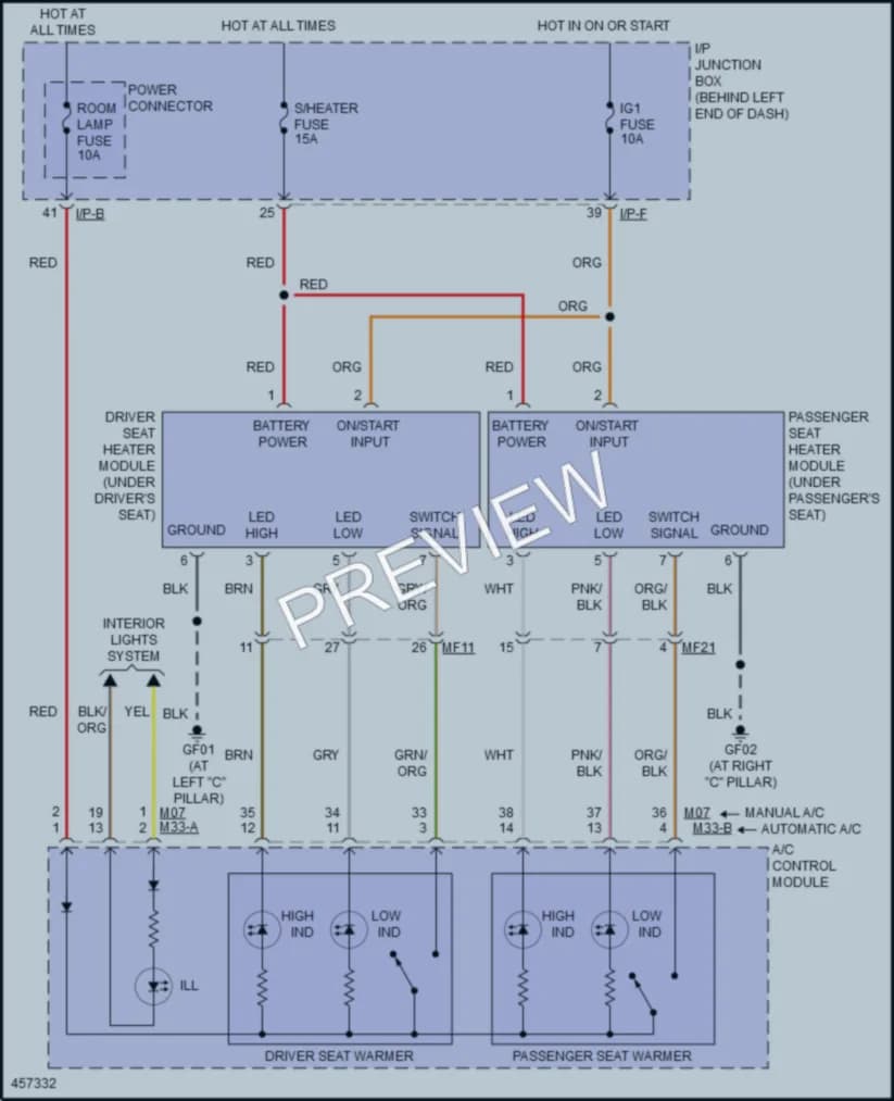 2015 Hyundai Accent Power Seats wiring diagram preview