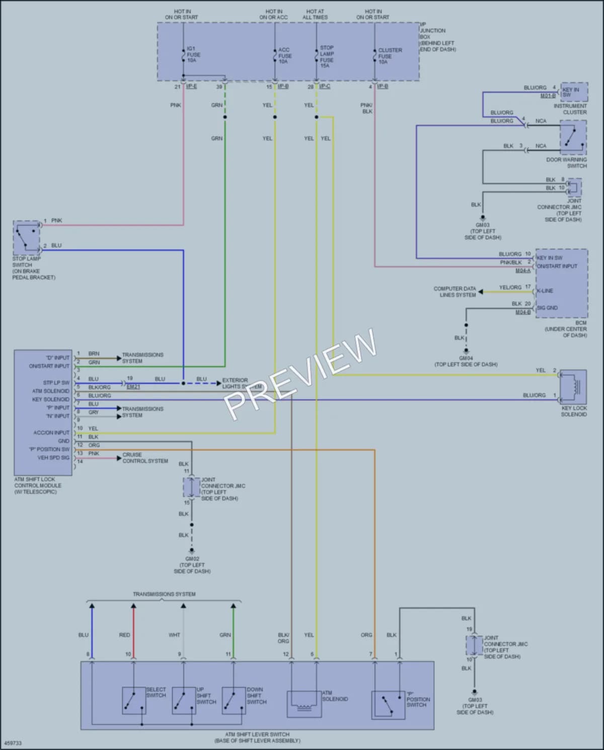 2015 Hyundai Accent Shift Interlock wiring diagram preview