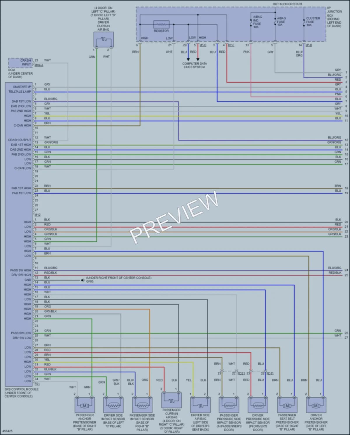 2015 Hyundai Accent Supplemental Restraints wiring diagram preview