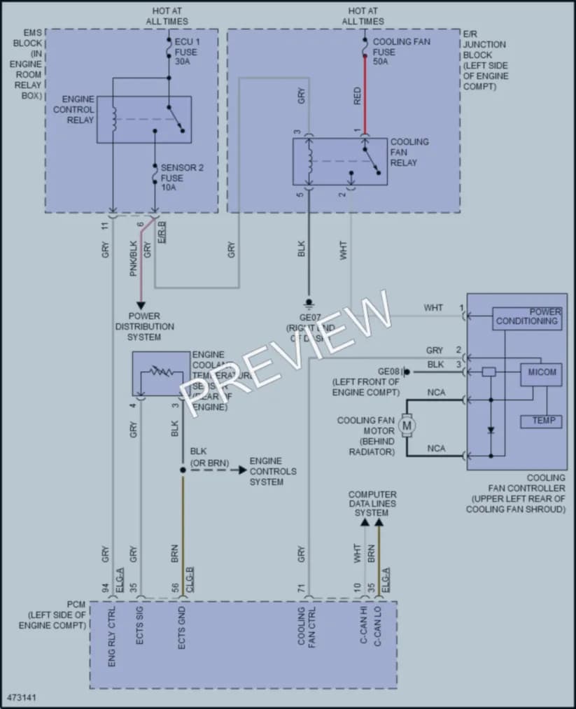 2015 Hyundai Azera Cooling Fan wiring diagram preview