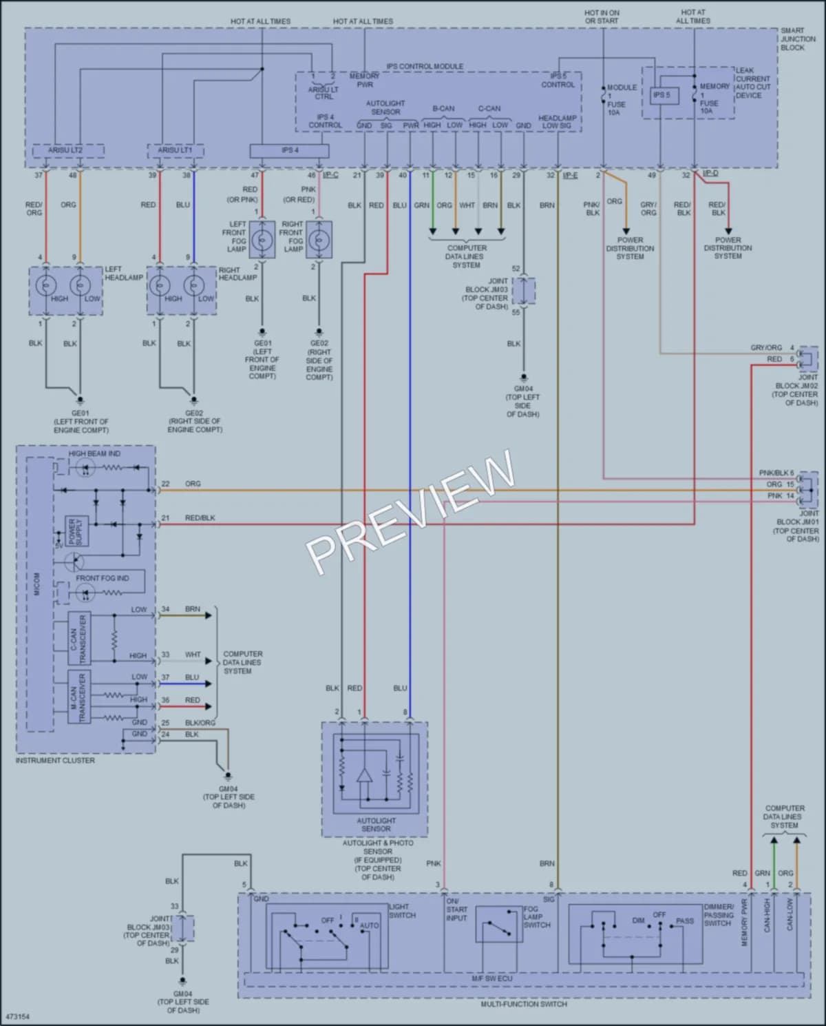 2015 Hyundai Azera Headlights wiring diagram preview