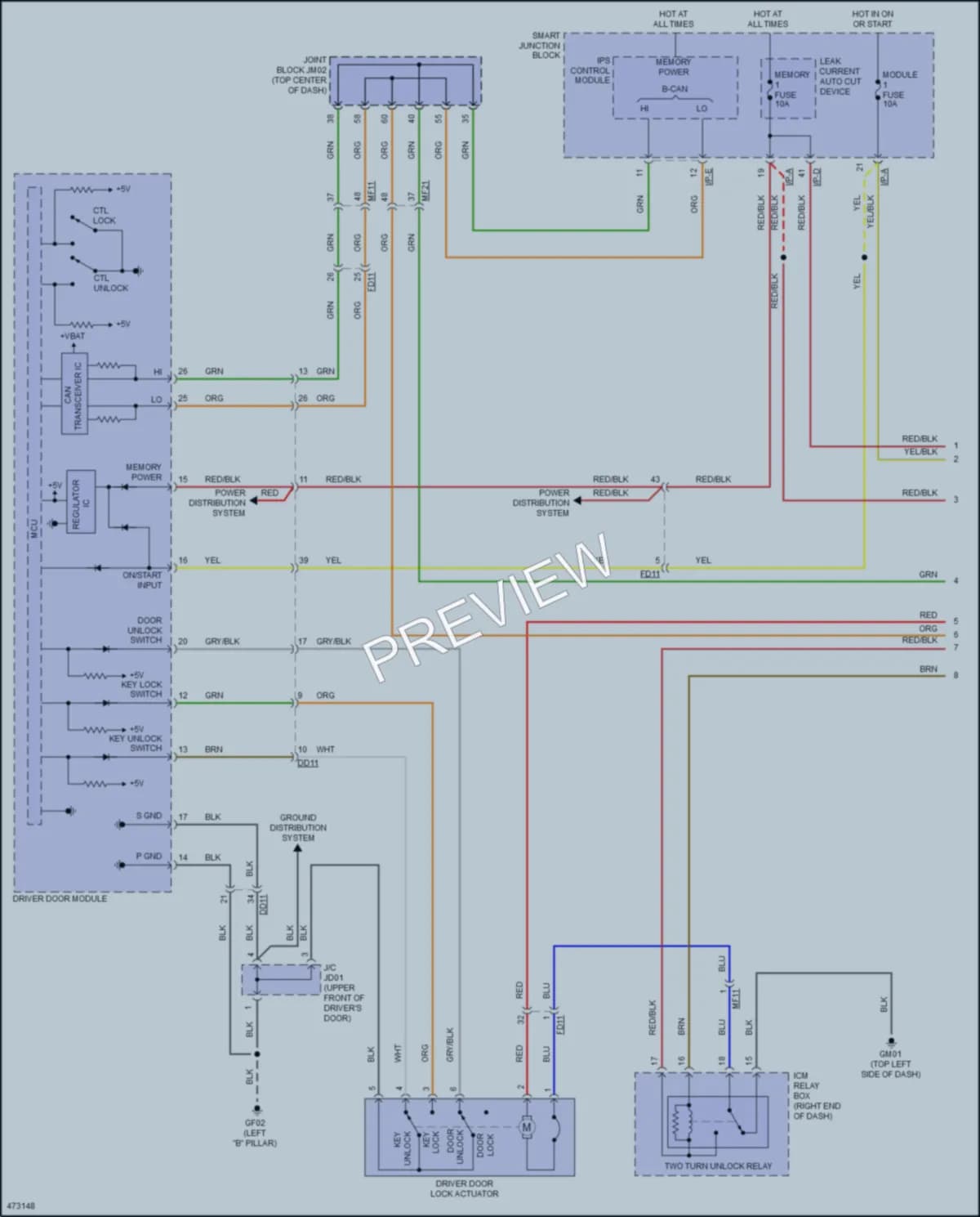 2015 Hyundai Azera Power Door Locks wiring diagram preview