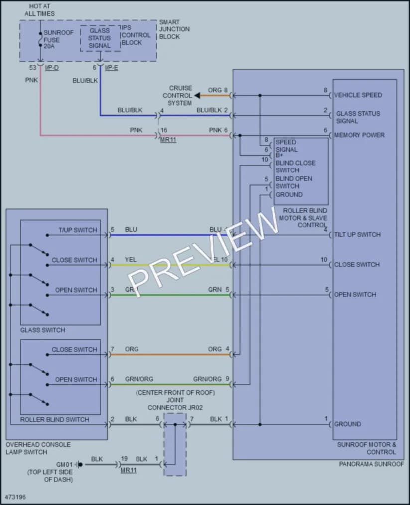 2015 Hyundai Azera Power Top Sunroof wiring diagram preview