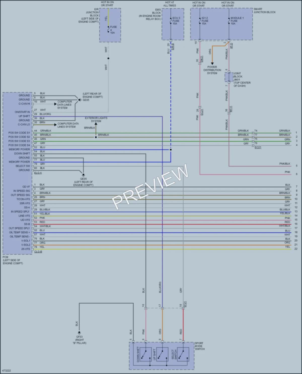2015 Hyundai Azera Transmission wiring diagram preview
