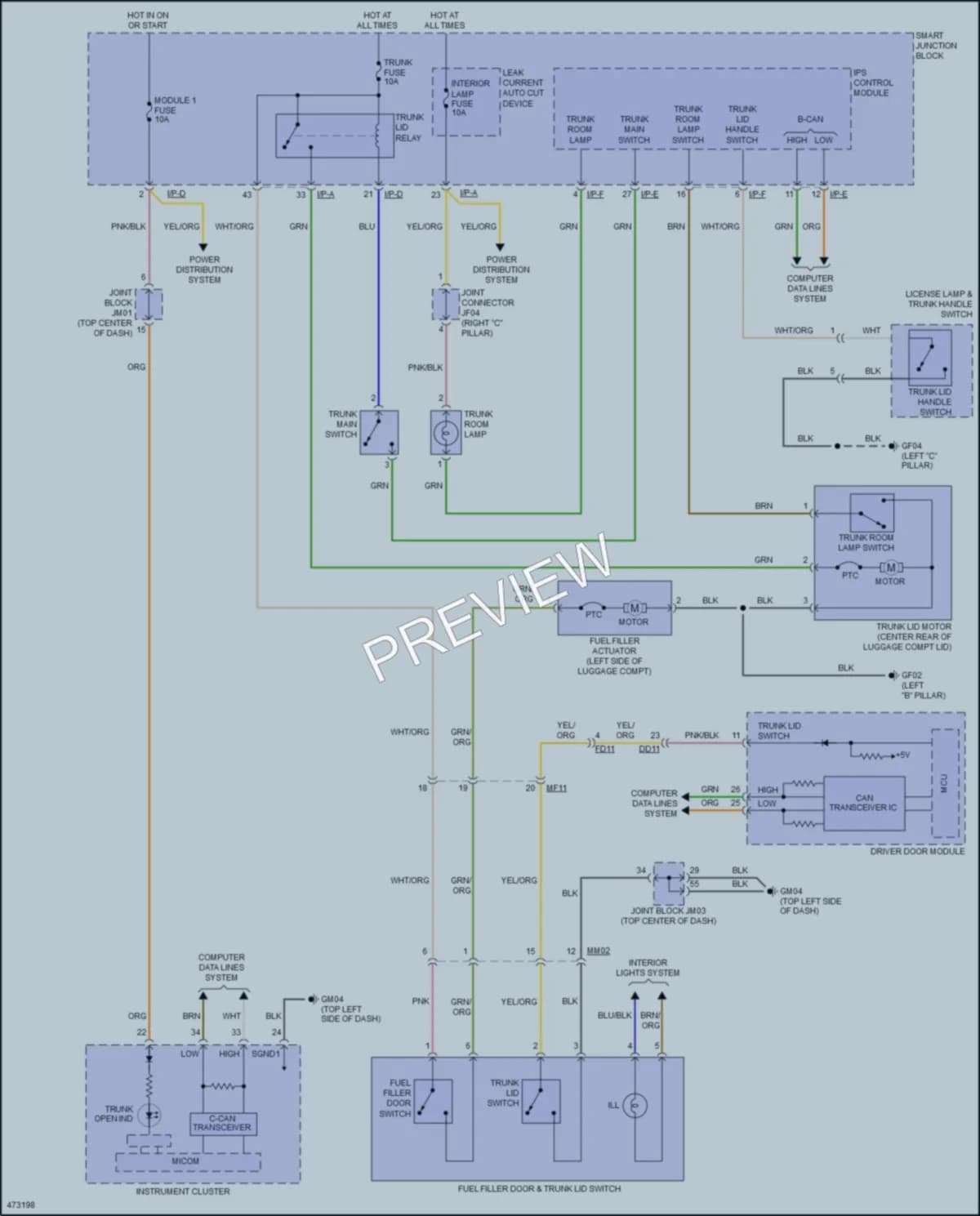 2015 Hyundai Azera Trunk Tailgate Fuel Door wiring diagram preview
