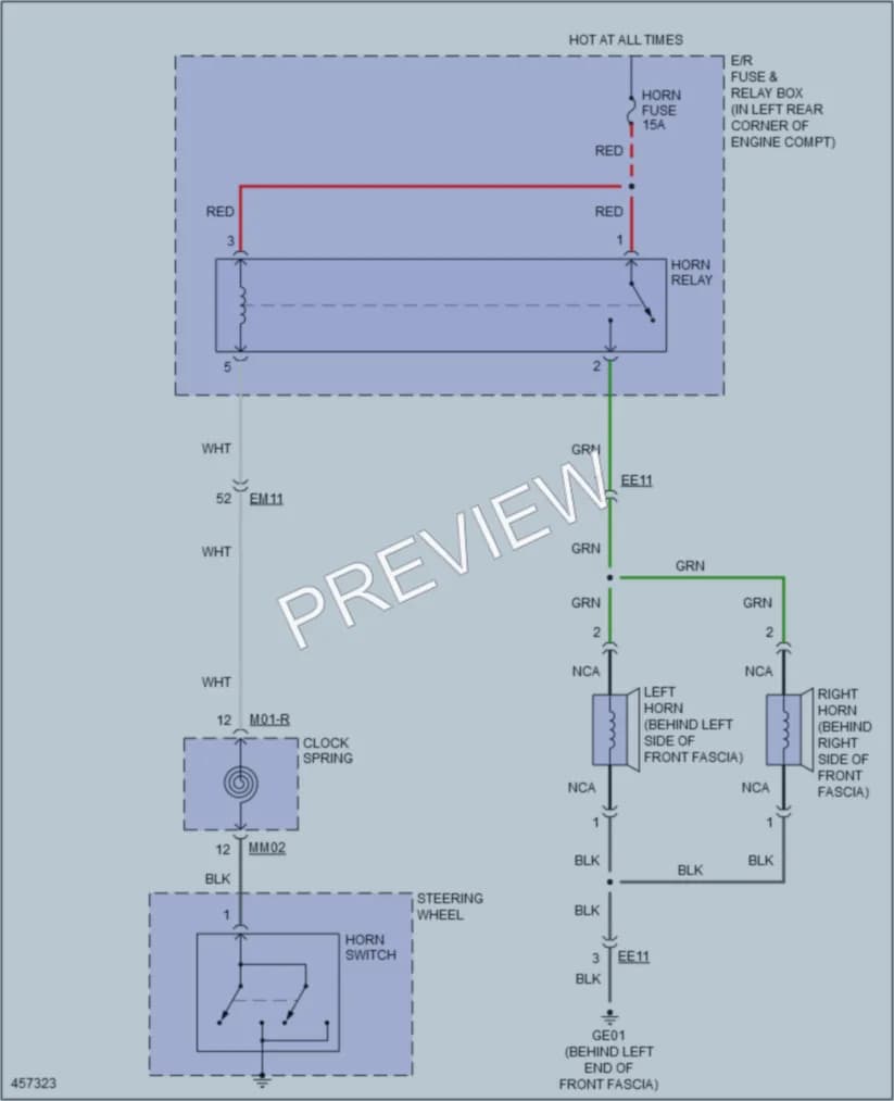 2015 Hyundai Elantra Horn wiring diagram preview