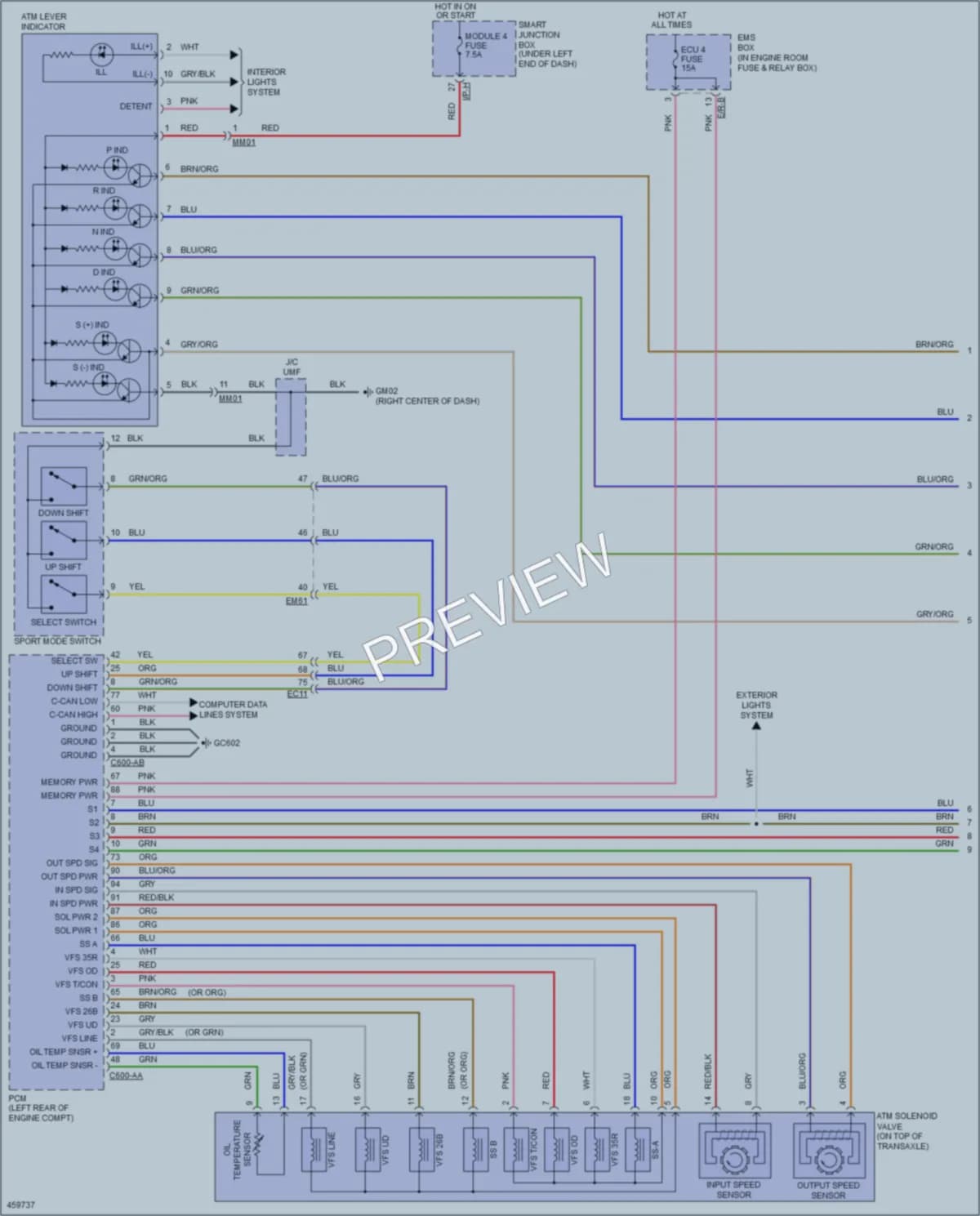 2015 Hyundai Elantra Transmission wiring diagram preview