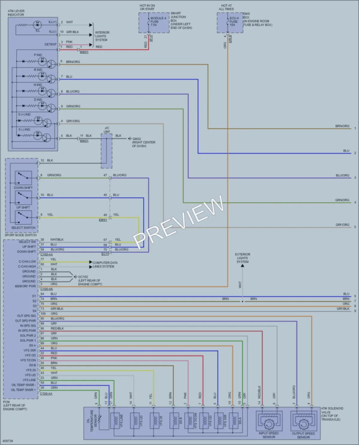 2015 Hyundai ElantraGT Transmission wiring diagram preview