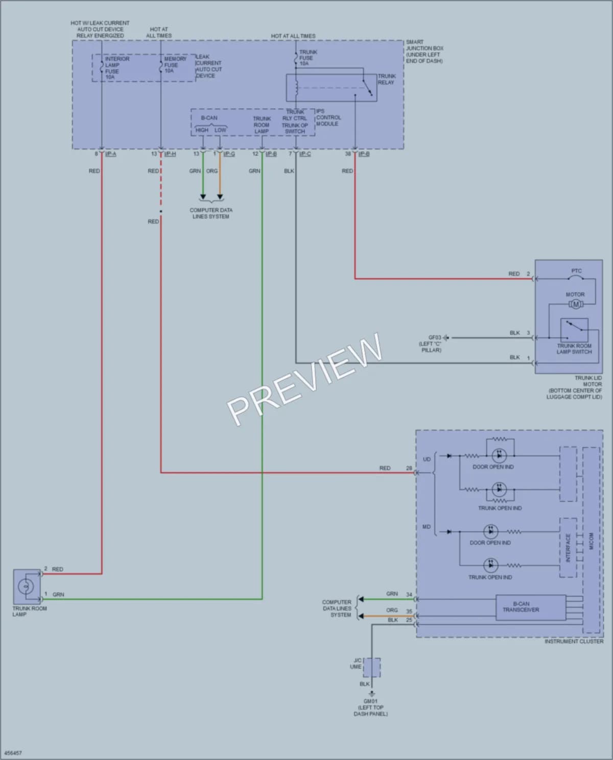 2015 Hyundai ElantraGT Trunk Tailgate Fuel Door wiring diagram preview