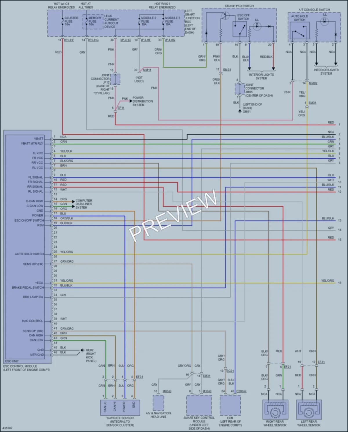 2015 Hyundai Equus Anti Lock Brakes wiring diagram preview