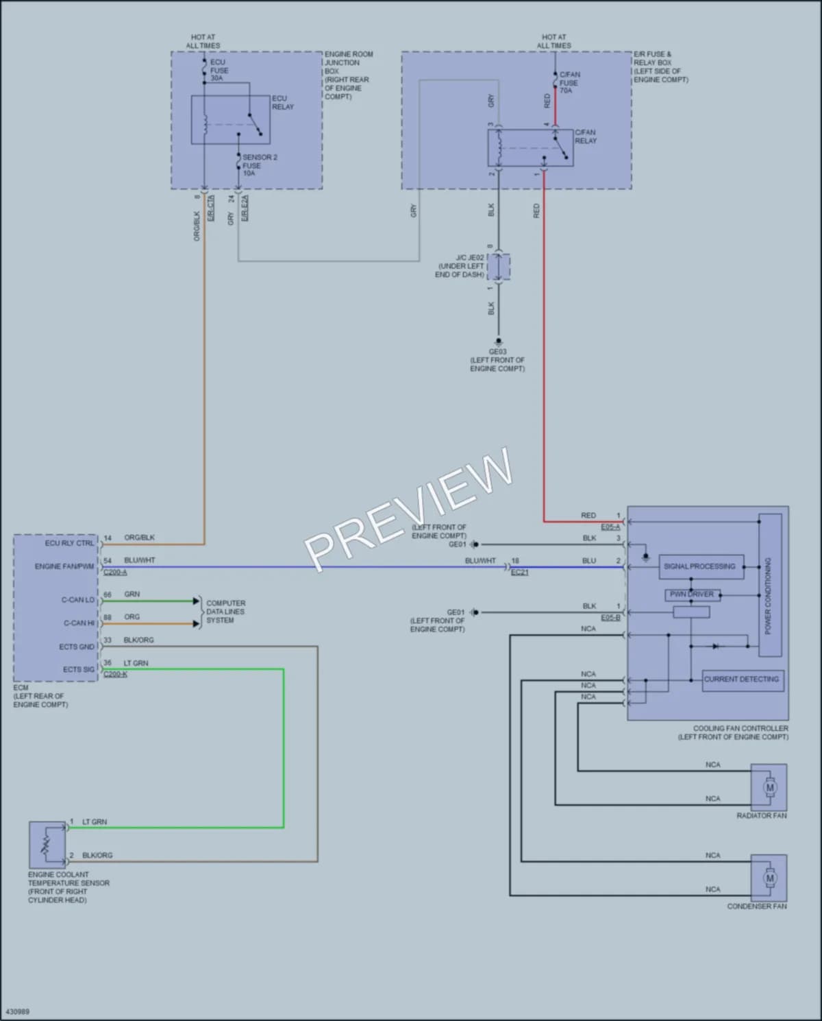 2015 Hyundai Equus Cooling Fan wiring diagram preview