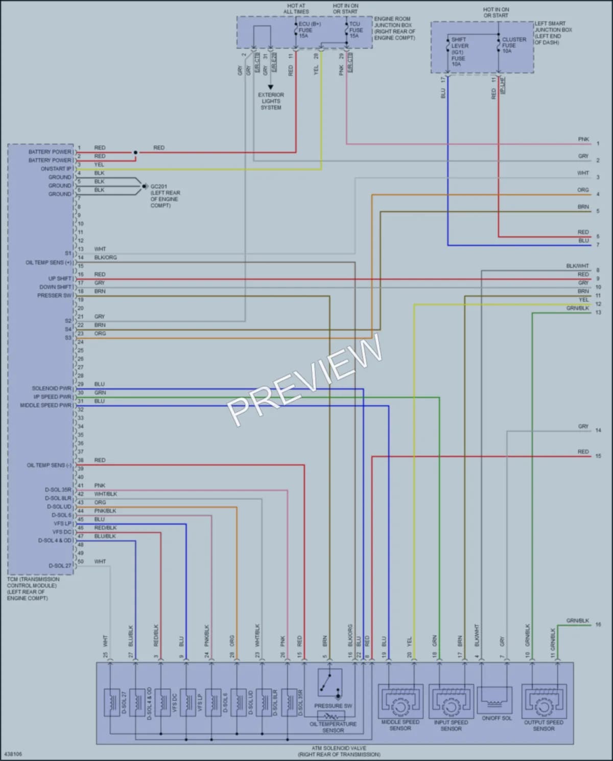 2015 Hyundai Equus Transmission wiring diagram preview