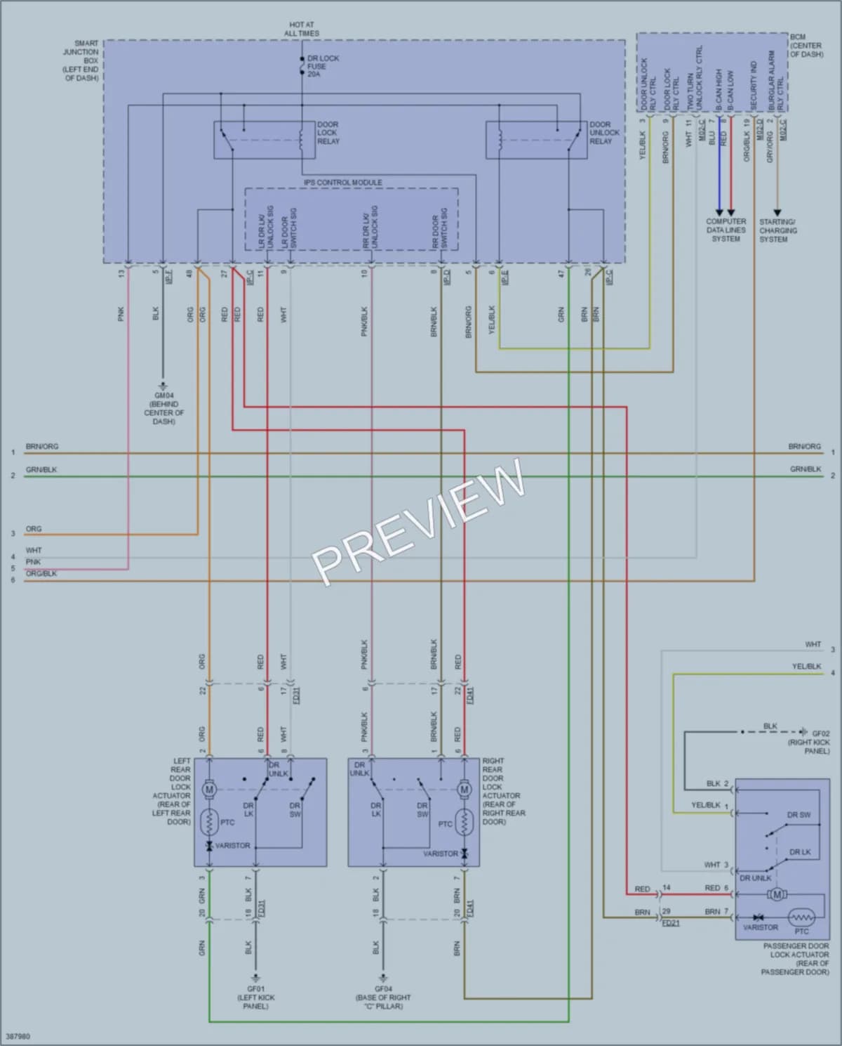 2015 Hyundai SantaFe Anti Theft wiring diagram preview