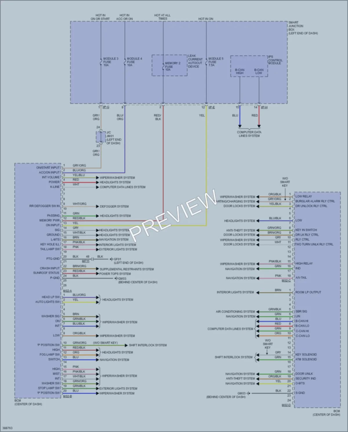 2015 Hyundai SantaFe Body Control Modules wiring diagram preview