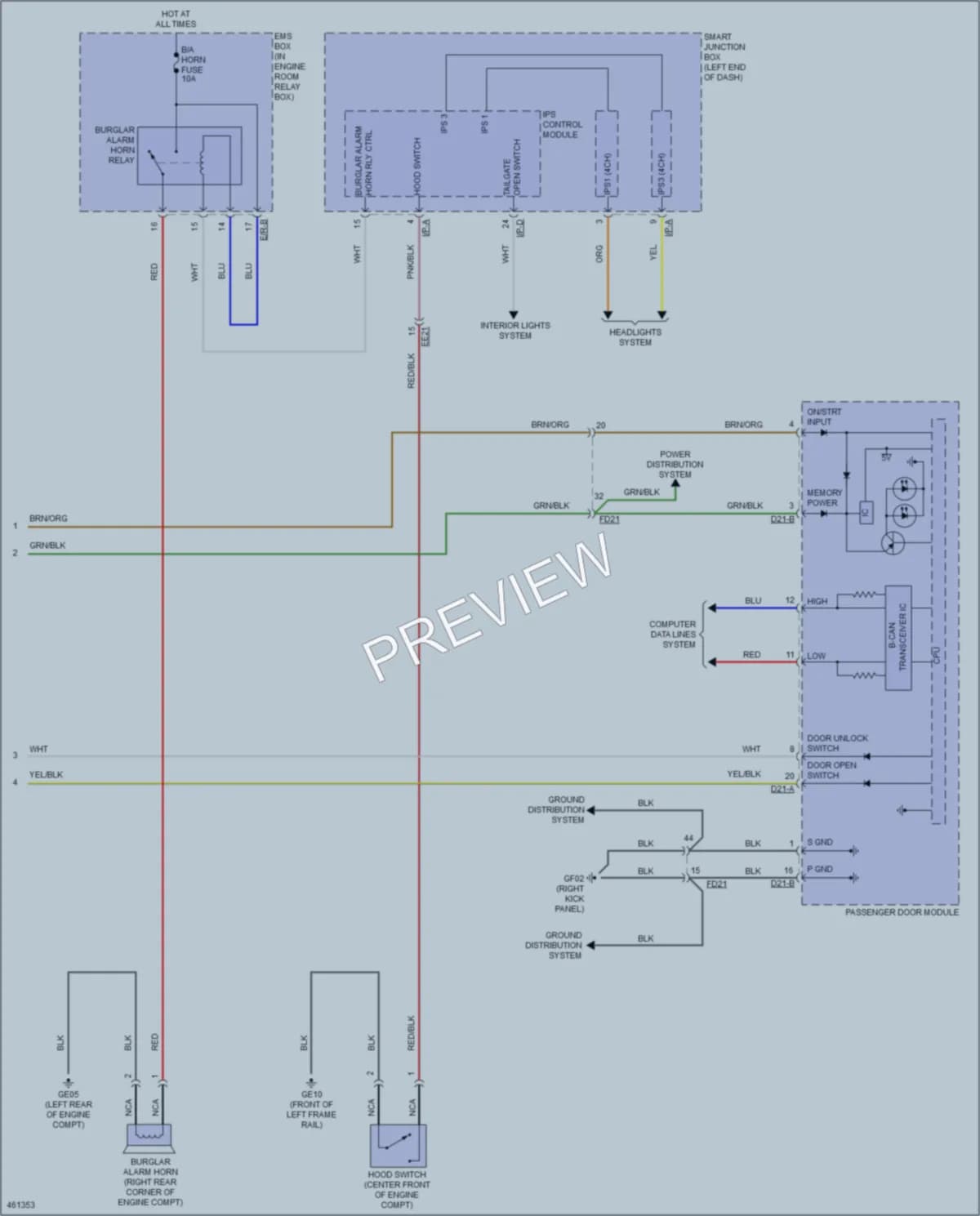 2015 Hyundai SantaFeSport Anti Theft wiring diagram preview