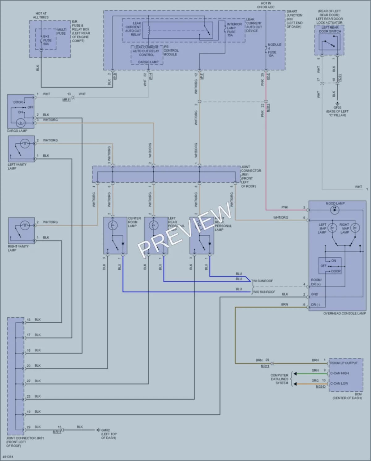 2015 Hyundai SantaFeSport Interior Lights wiring diagram preview