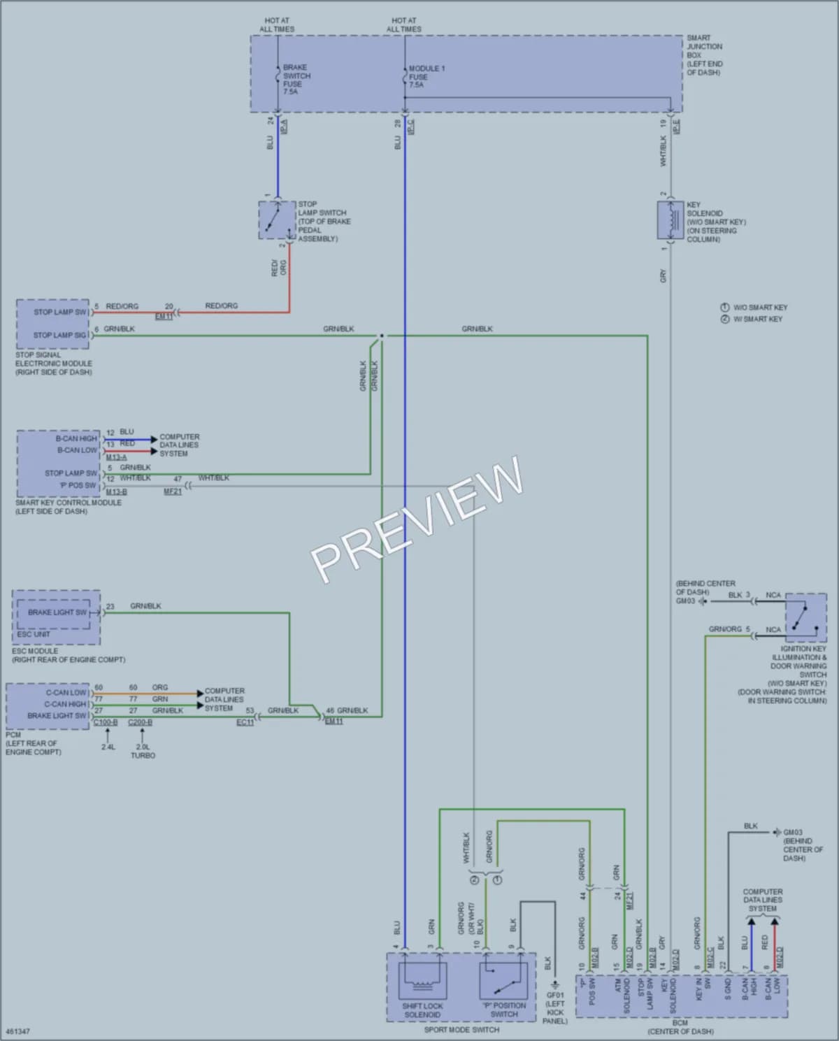 2015 Hyundai SantaFeSport Shift Interlock wiring diagram preview