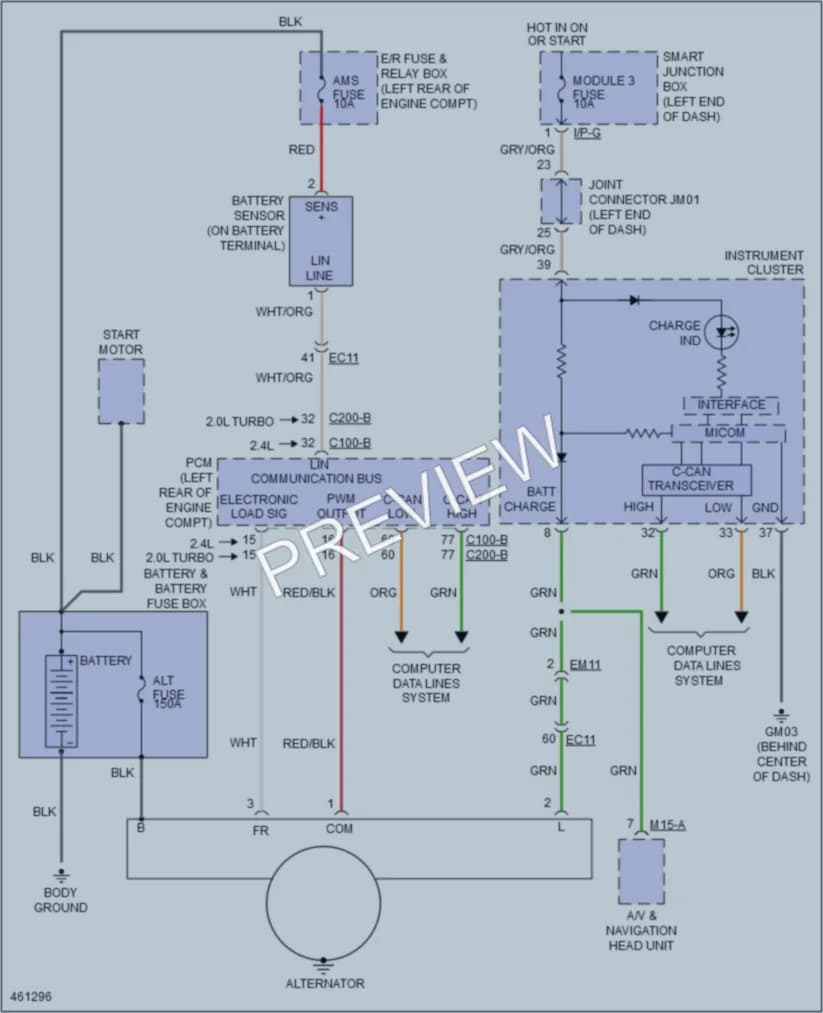 2015 Hyundai SantaFeSport Starting Charging wiring diagram preview