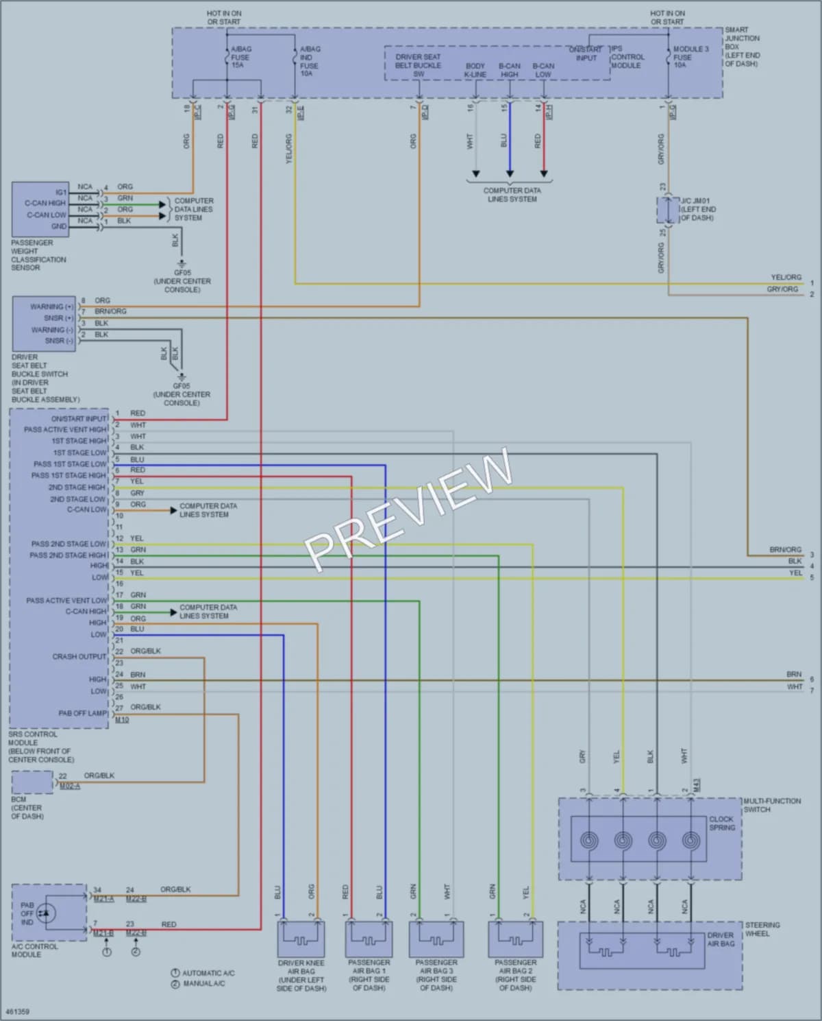 2015 Hyundai SantaFeSport Supplemental Restraints wiring diagram preview