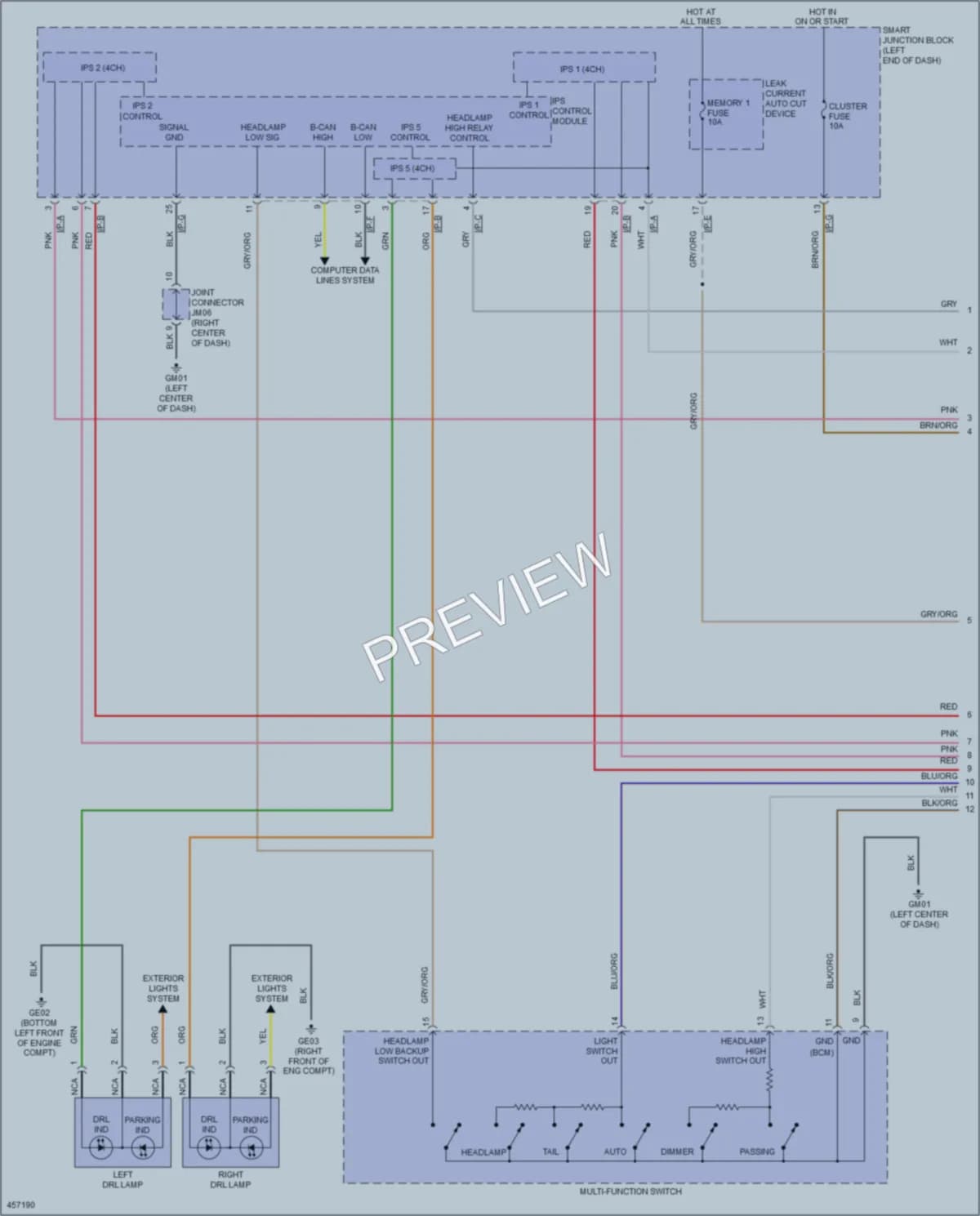 2015 Hyundai Sonata Headlights wiring diagram preview