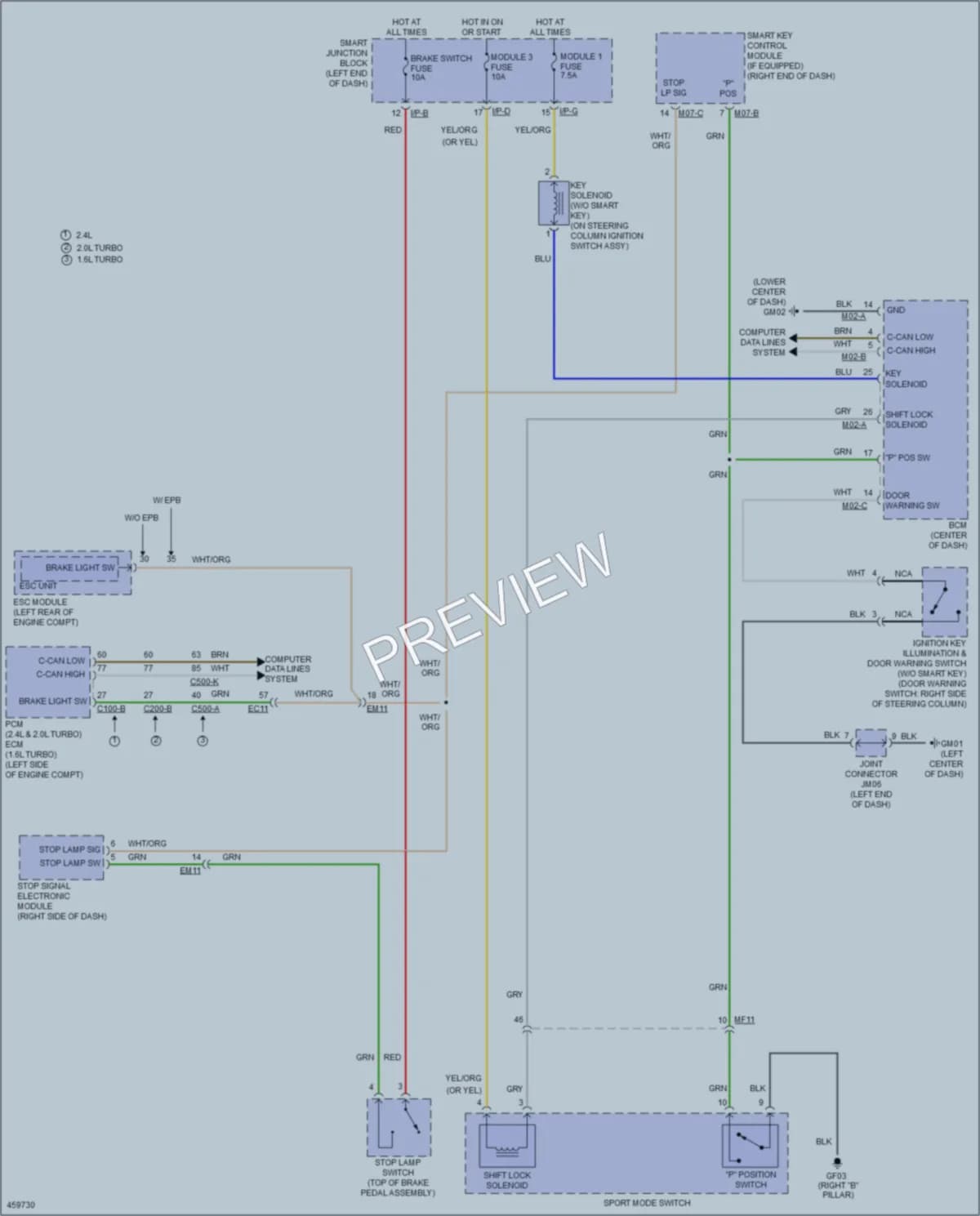 2015 Hyundai Sonata Shift Interlock wiring diagram preview