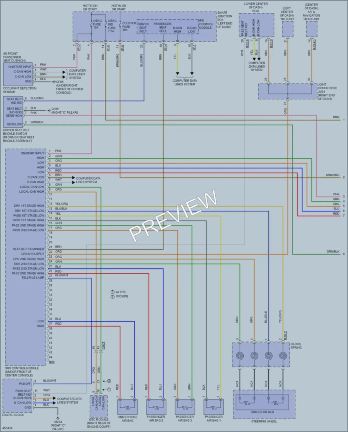 2015 Hyundai Sonata Supplemental Restraints wiring diagram preview