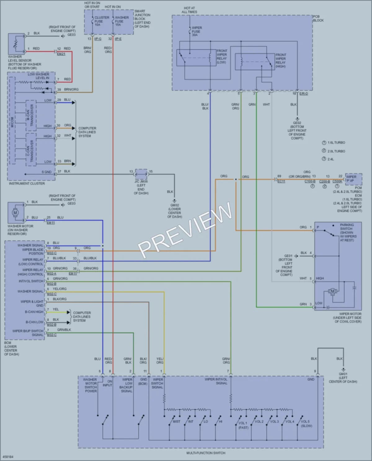2015 Hyundai Sonata Wiper Washer wiring diagram preview