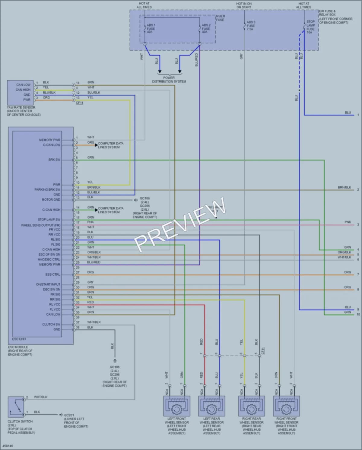 2015 Hyundai Tucson Anti Lock Brakes wiring diagram preview