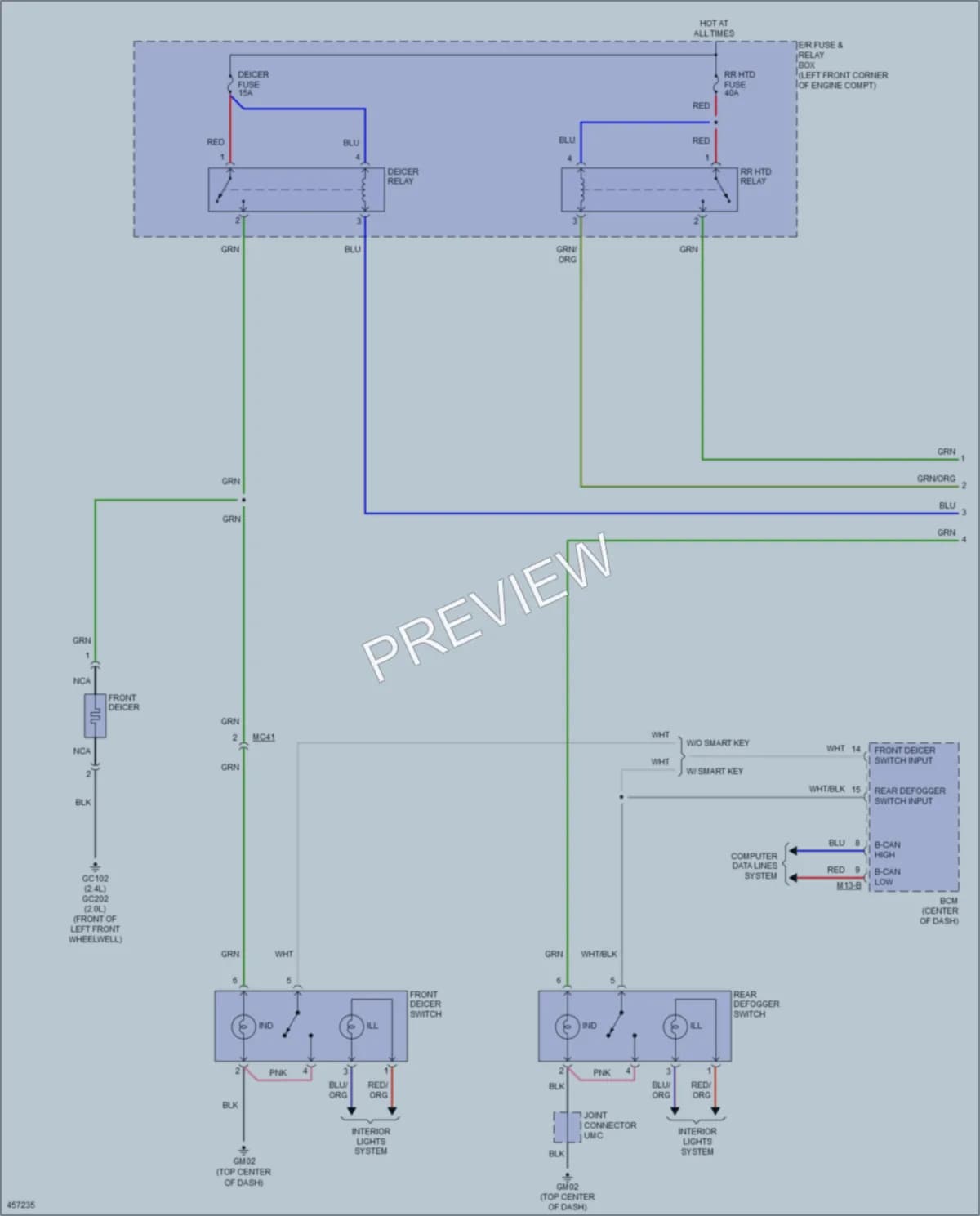 2015 Hyundai Tucson Defoggers wiring diagram preview