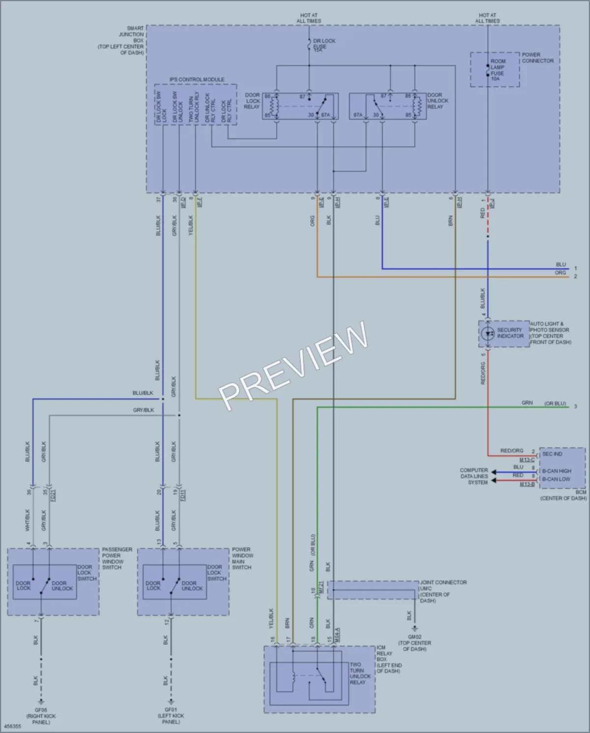 2015 Hyundai Tucson Power Door Locks wiring diagram preview
