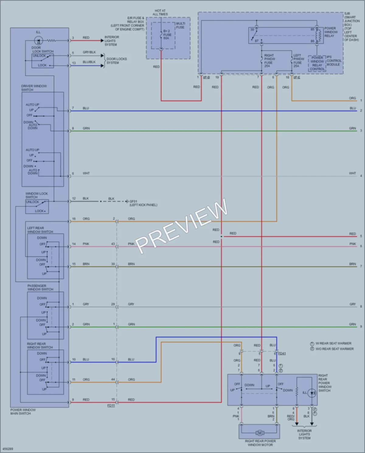 2015 Hyundai Tucson Power Windows wiring diagram preview