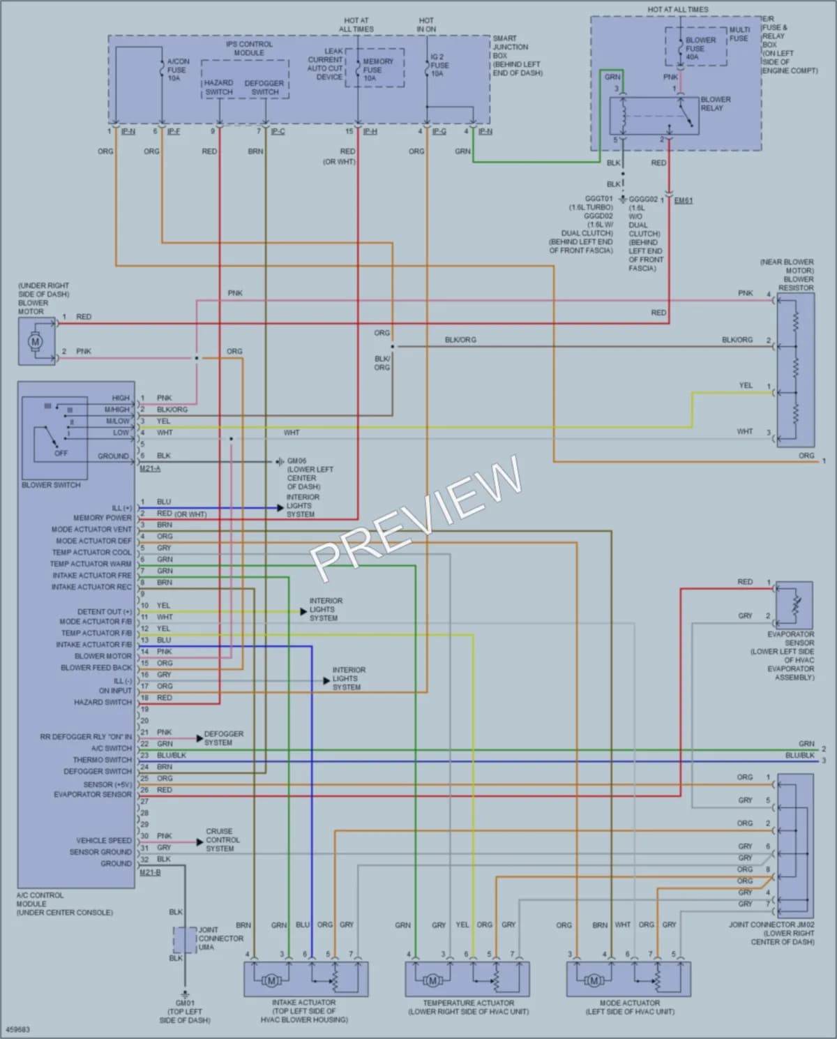 2015 Hyundai Veloster Air Conditioning wiring diagram preview