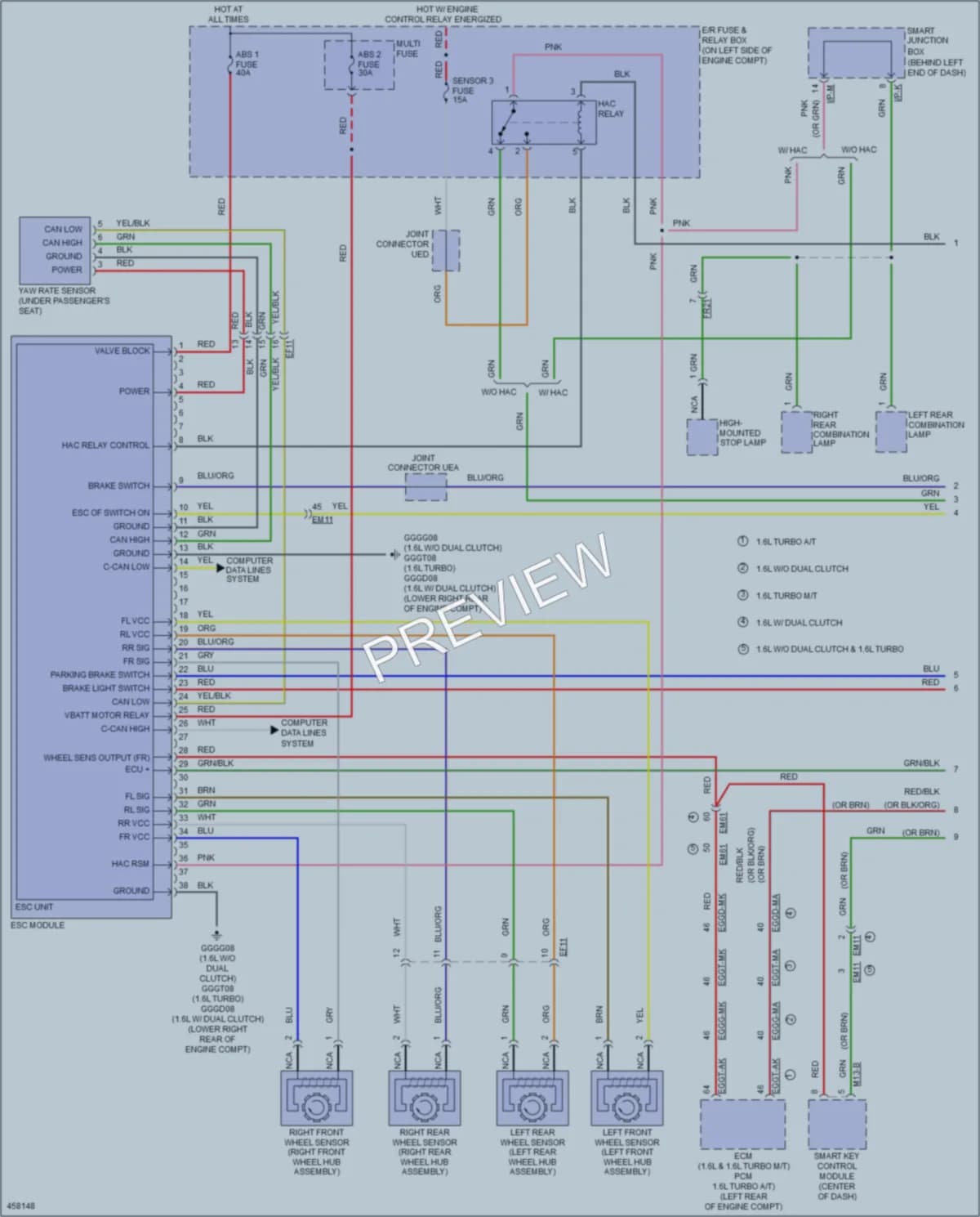 2015 Hyundai Veloster Anti Lock Brakes wiring diagram preview