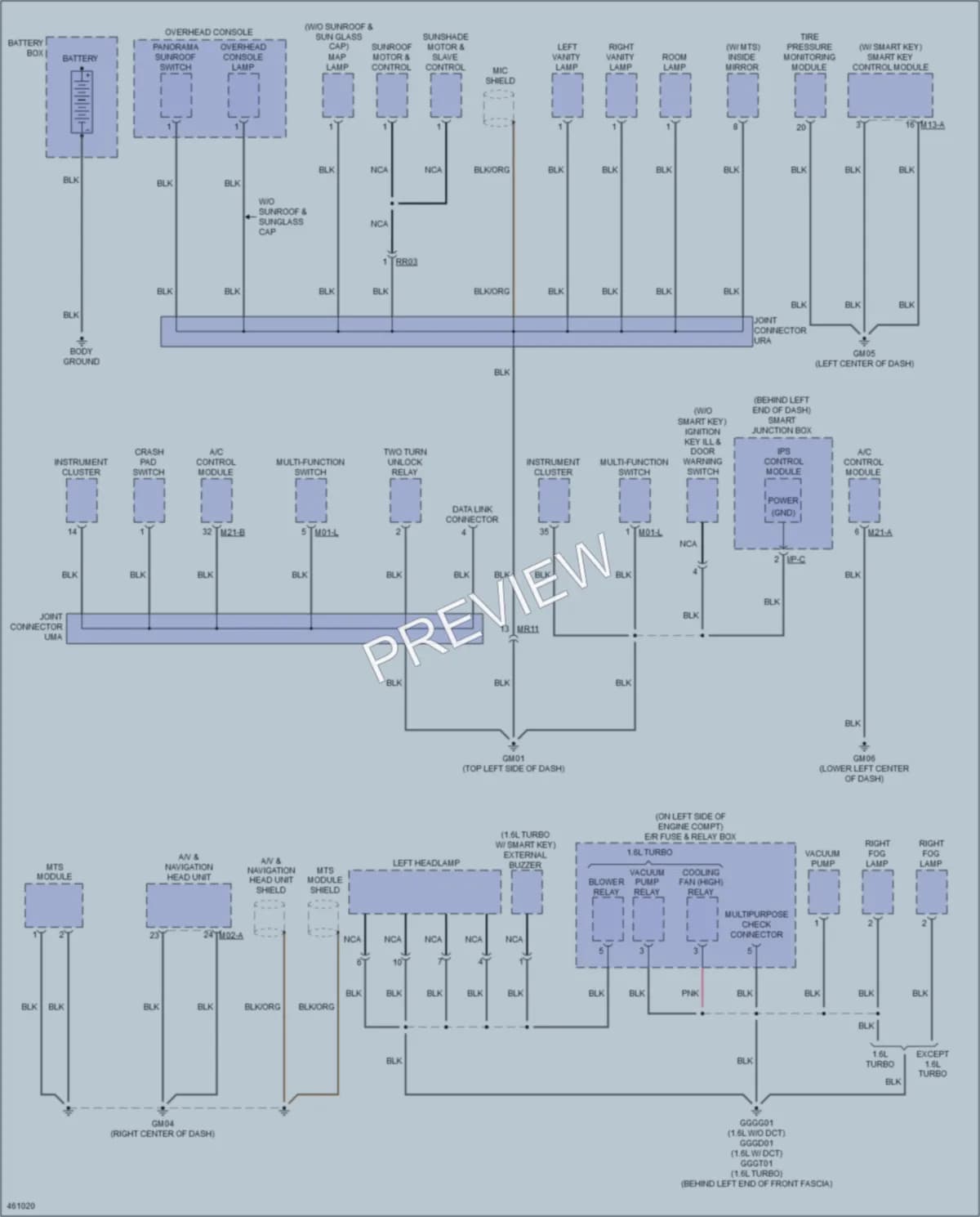 2015 Hyundai Veloster Ground Distribution wiring diagram preview
