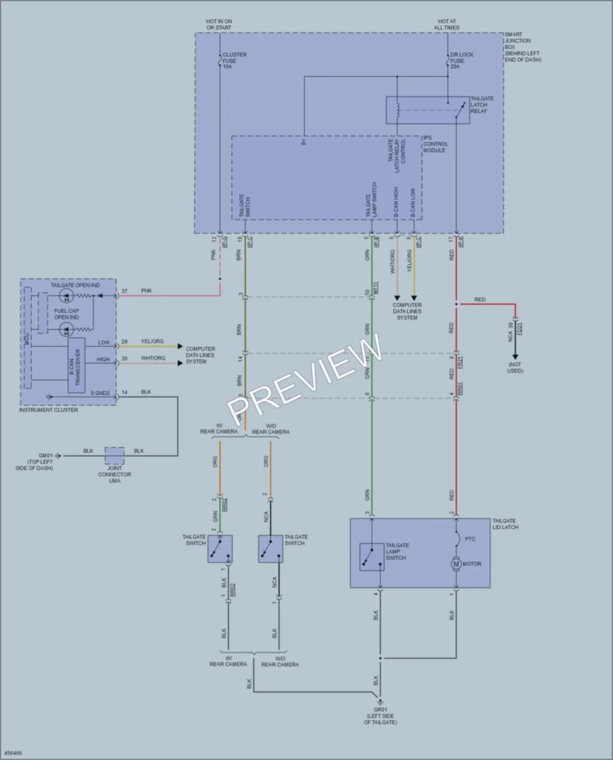 2015 Hyundai Veloster Trunk Tailgate Fuel Door wiring diagram preview