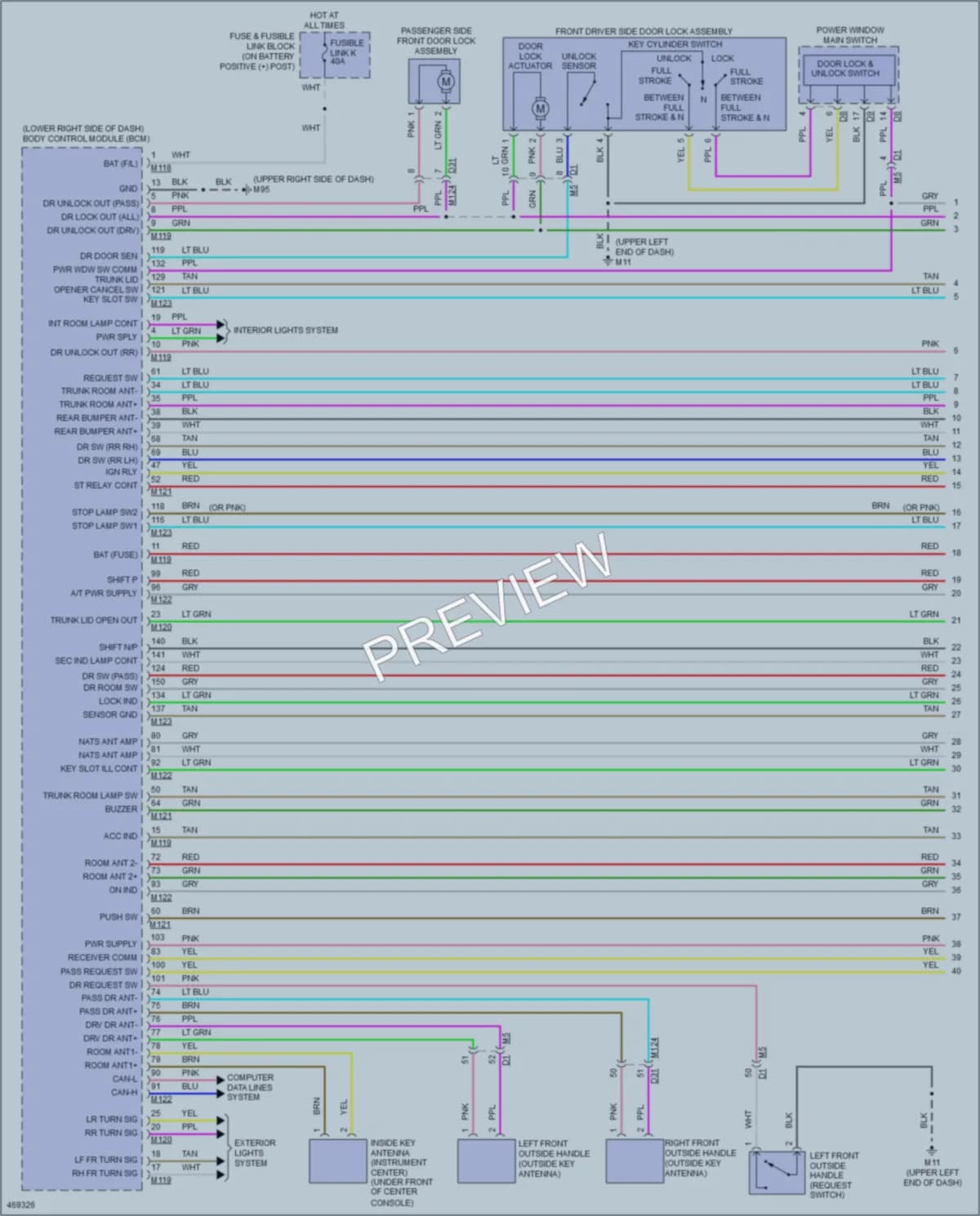 2015 Infiniti Q40 Anti Theft wiring diagram preview