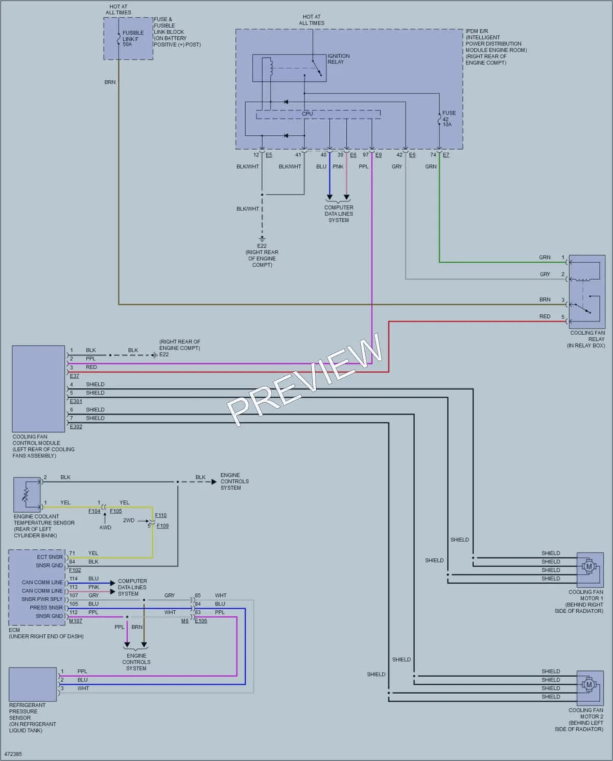 2015 Infiniti Q40 Cooling Fan wiring diagram preview