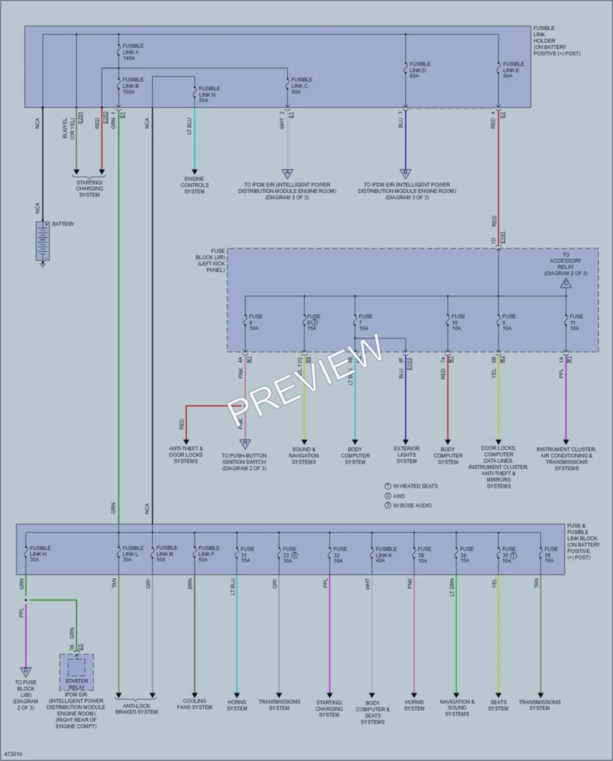 2015 Infiniti Q40 Power Distribution wiring diagram preview