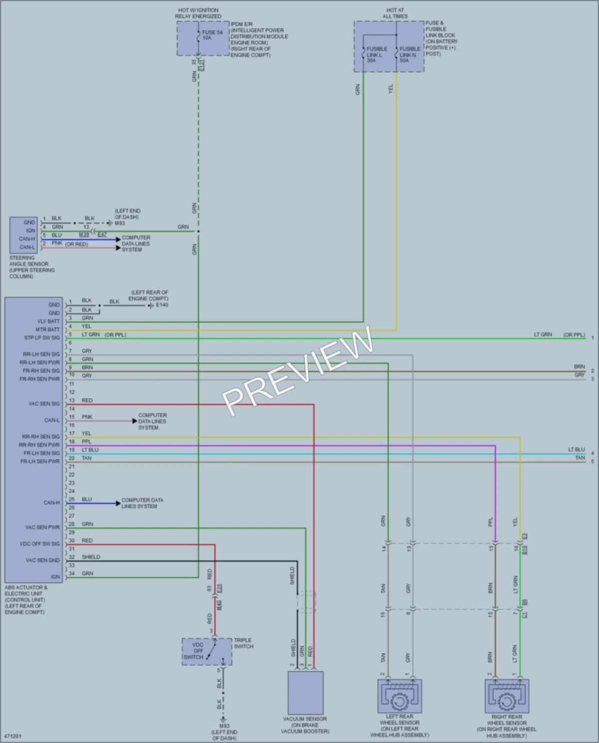 2015 Infiniti Q50 Anti Lock Brakes wiring diagram preview