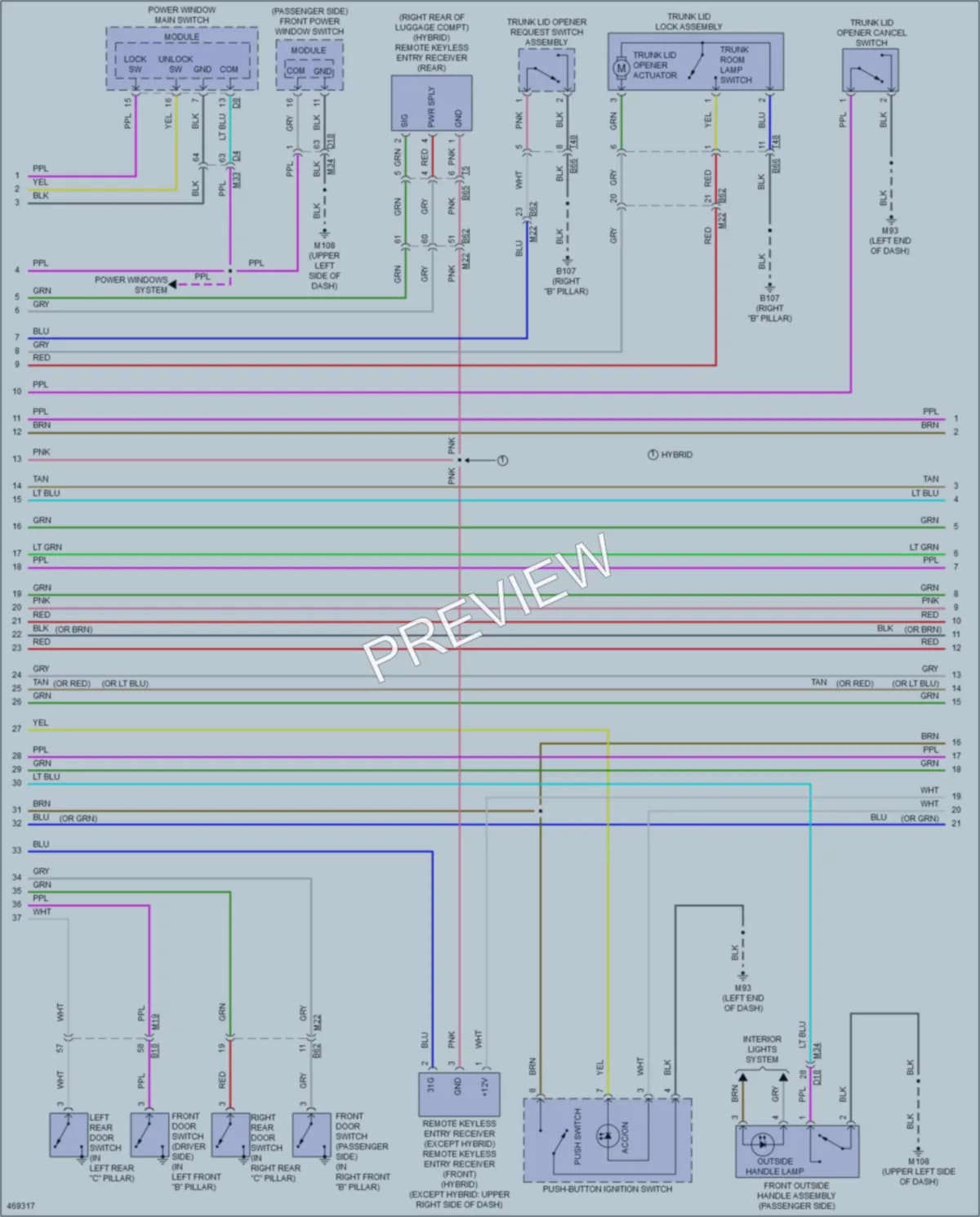 2015 Infiniti Q50 Anti Theft wiring diagram preview