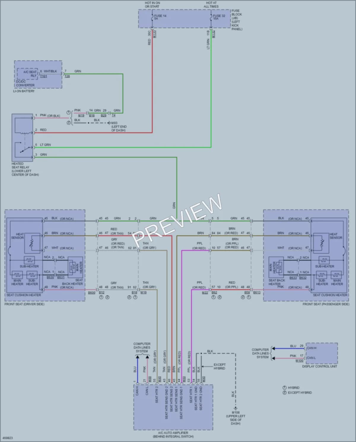 2015 Infiniti Q50 Power Seats wiring diagram preview